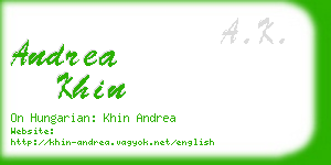 andrea khin business card